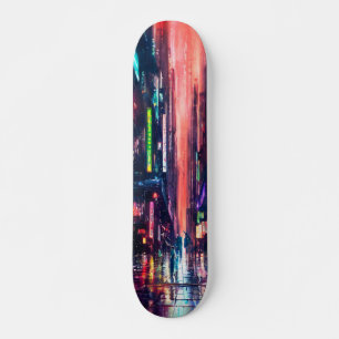 Skateboard CityScape Neon Lumières dans la conception de la p