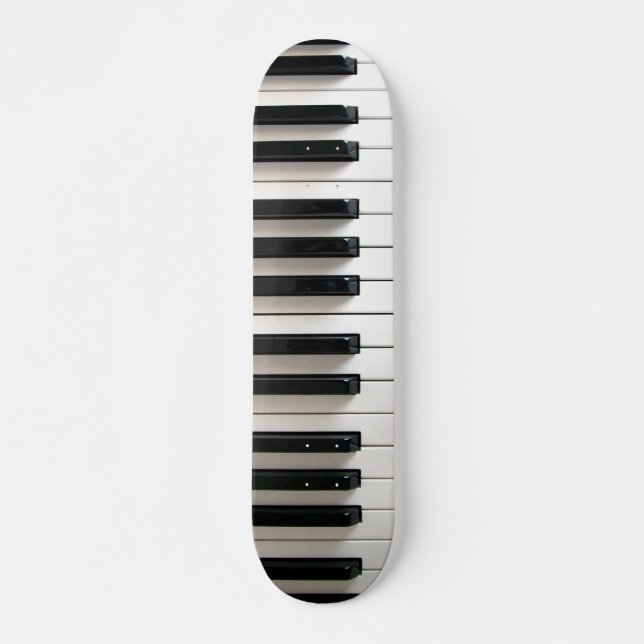 Skateboard clavier piano noir et blanc (Devant)
