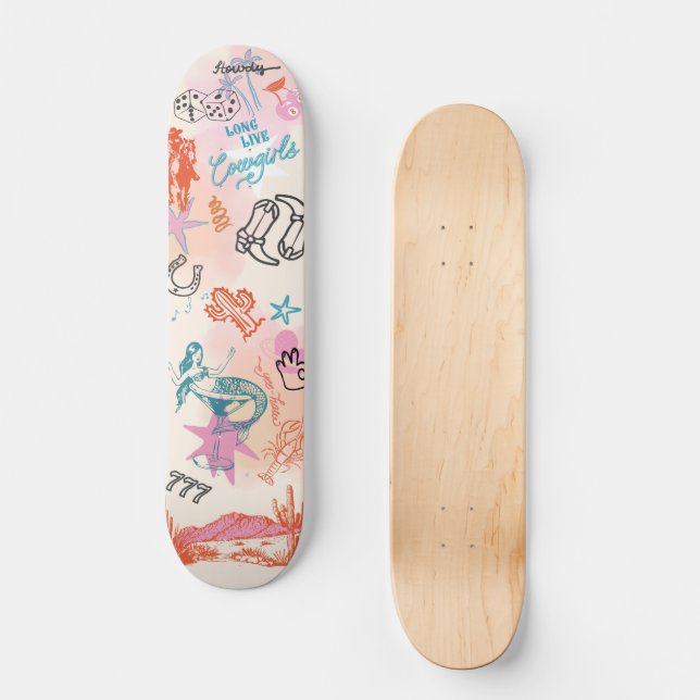 Skateboard Coastal Cowgirl College Dorm Room Wall Art (Recto)
