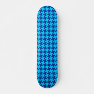 Skateboard Coche Plaid en pied bleu