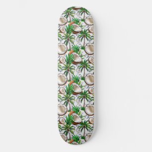 Skateboard Cocotier Palm Tree Tropical Motif Design