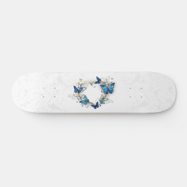 Skateboard Coeur bijoux avec papillons Morpho (Horz)