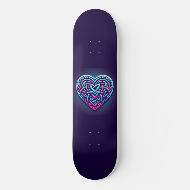 Skateboard Coeur celtique avec bleu foncé (Recto)