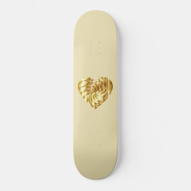 Skateboard Coeur d'or (forme d'or de l'amour) (Recto)