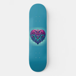 Skateboard Coeur Propre Avec Bleu Turq