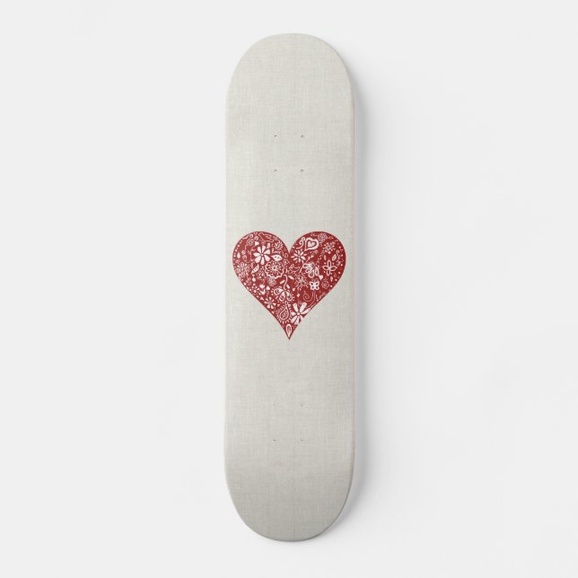 Skateboard Coeur rouge de griffonnage (Recto)