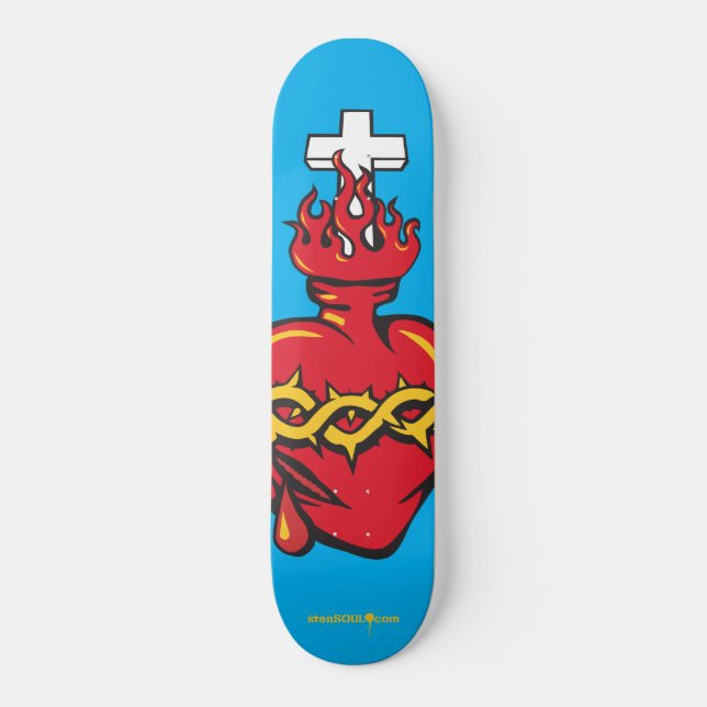 Skateboard Coeur sacré (Recto)
