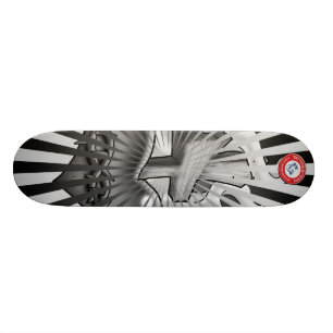 Skateboard Coeur sacré noir et de gris