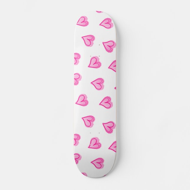 Skateboard Coeurs roses (Recto)