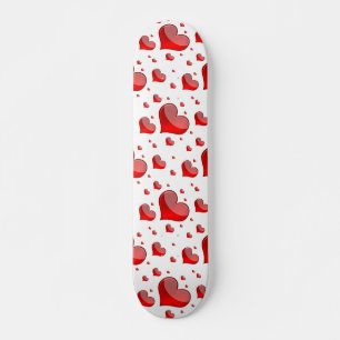 Skateboard Coeurs rouges tombants (Vous Choisissez Couleur Ar