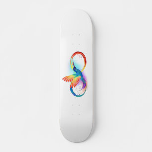 Skateboard Colibri arc-en-ciel avec symbole Infinity