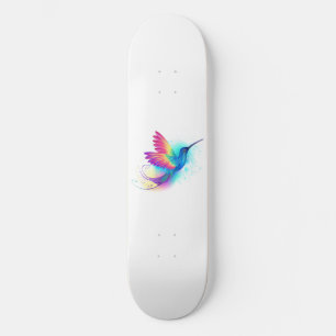 Skateboard Colibri arc-en-ciel exotique