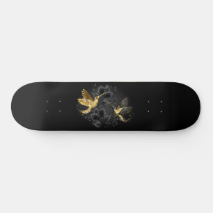 Skateboard Colibri noir et or