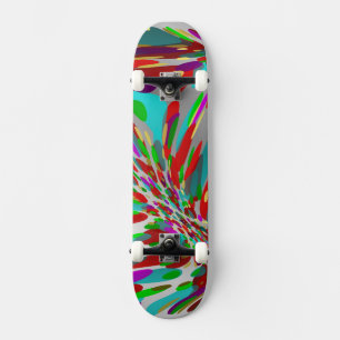 skateboard coloré, argenté