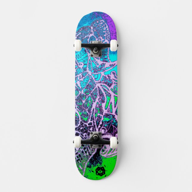 Skateboard Coloré psychédélique (Recto)