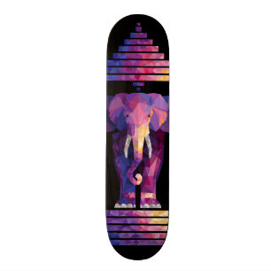Skateboard Coloré Trois Elephant Art En Tête