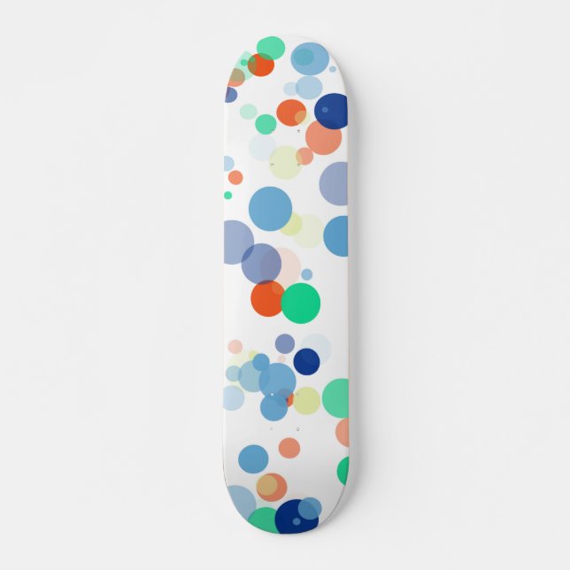 Skateboard Colorée Flottante moderne Polka Motif (Devant)