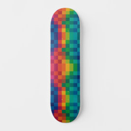 Skateboard Colorful Checkered Pattern