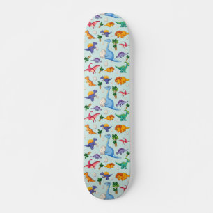 Skateboard Colorful Cute Dinosaur Pattern