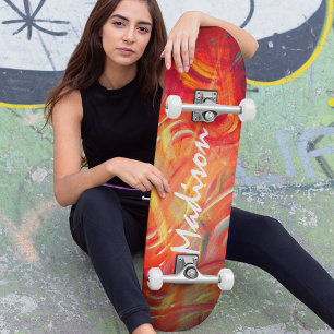 Skateboard Colorful Modern Abstrait Personnalisé Nom Personna