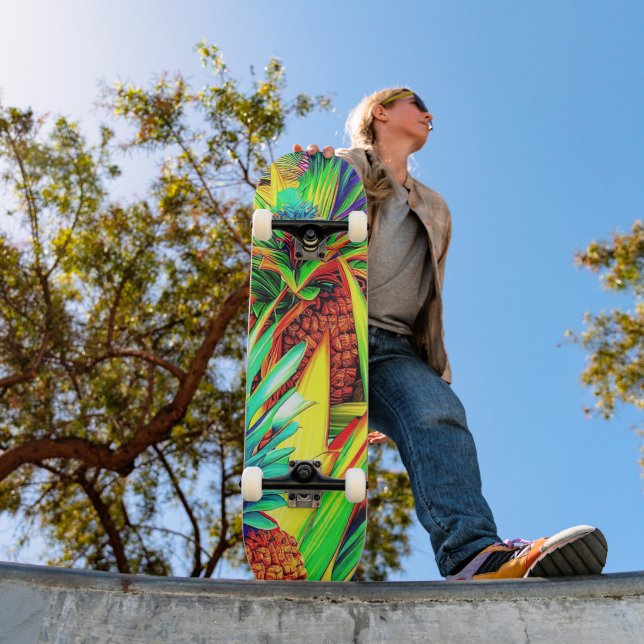 SKATEBOARD COLORFUL PINEAPPLE  PATTERNS  (Extérieur 1)