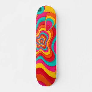 Skateboard Colorful psychedelic groovy pattern