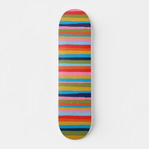 Skateboard Colorful Serrate Stripes Pattern