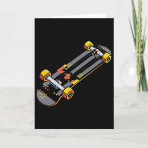 Skateboard Comic Style Skateboard-Fan  Karte