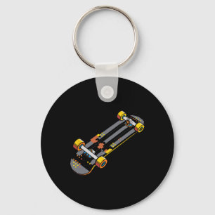 Skateboard-Comic-Style-Skateboarding-Fan Schlüsselanhänger