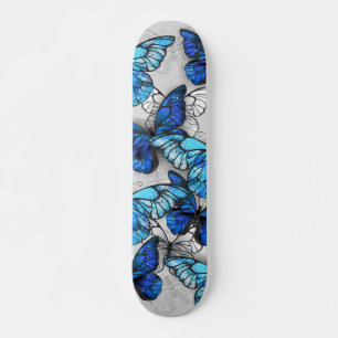Skateboard Composition des White and Blue Butterflies