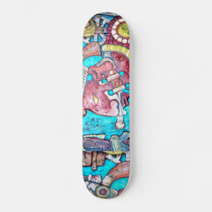Skateboard Conception aztèque maya de plate-forme de panneau