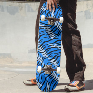 Skateboard Conception de motif de peau d'animal Tigre Bleu