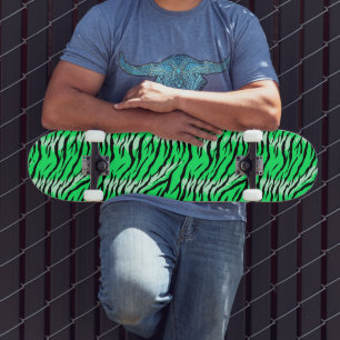 Skateboard Conception de motif de peau d'animal Tigre vert