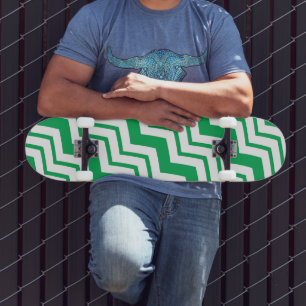 Skateboard Conception de motif en chevron zigzag blanc vert 