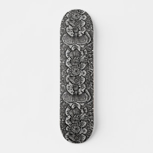 Skateboard conception géométrique Abstraite noir blanc