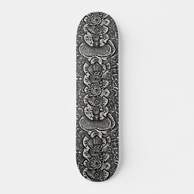 Skateboard conception géométrique Abstraite noir blanc (Devant)