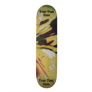 Skateboard conception moderne originale jaune noire d'art