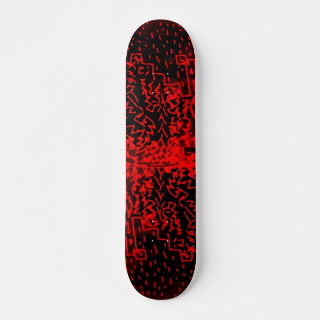 Skateboard Conception noire/rouge abstraite #2 (Devant)