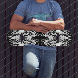 Skateboard Conception Tribale de Cœur Brisé Abstrait Blanc