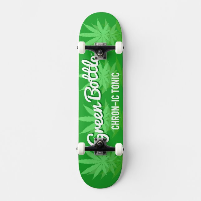 Skateboard Conception verte de feuille de bouteille (Recto)