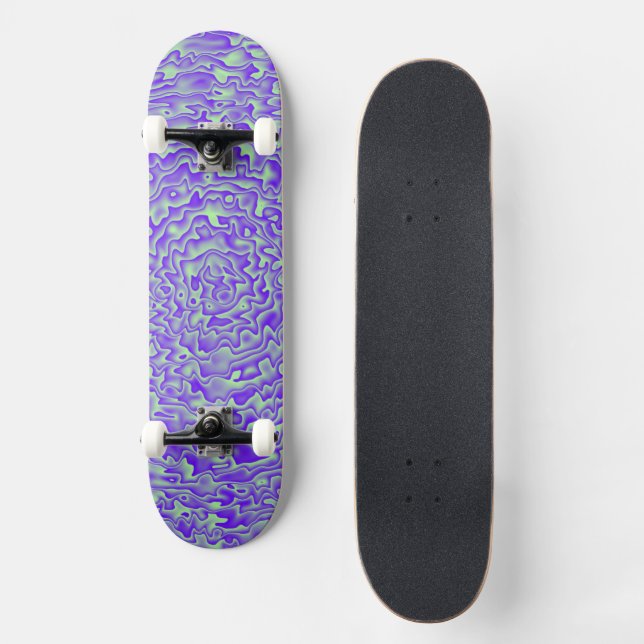 Skateboard Conception verte et violette (Recto)