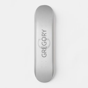 Skateboard Contemporain Faux Argent Ombre Gris