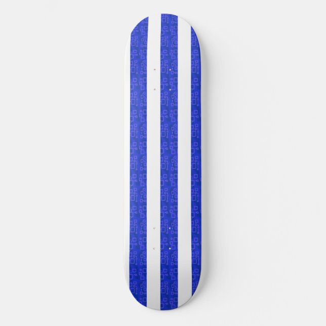 Skateboard "cool Chic Blue Geometric Stripes" (Vorderseite)