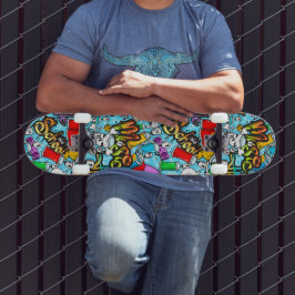 Skateboard cool graffiti mot art motif