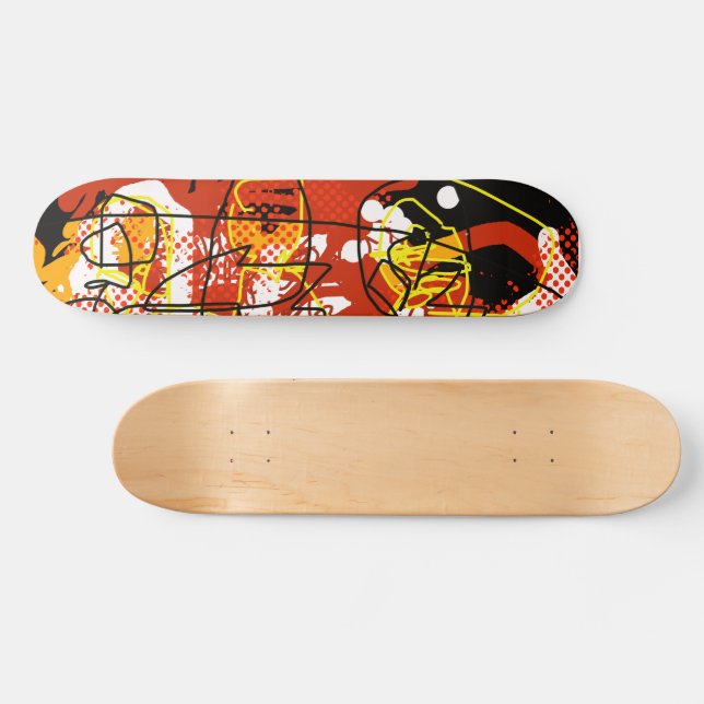 Skateboard Cool Red Abstraction (Horz)