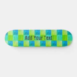 Skateboard Cool rustique bleu et vert personnalisé