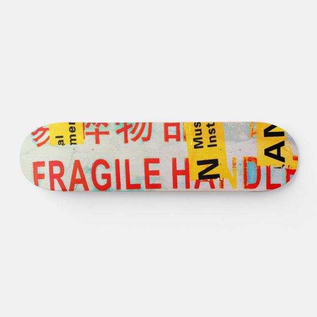 Skateboard COOL Torn FRAGILE Marquage avec caractères chinois (Horz)