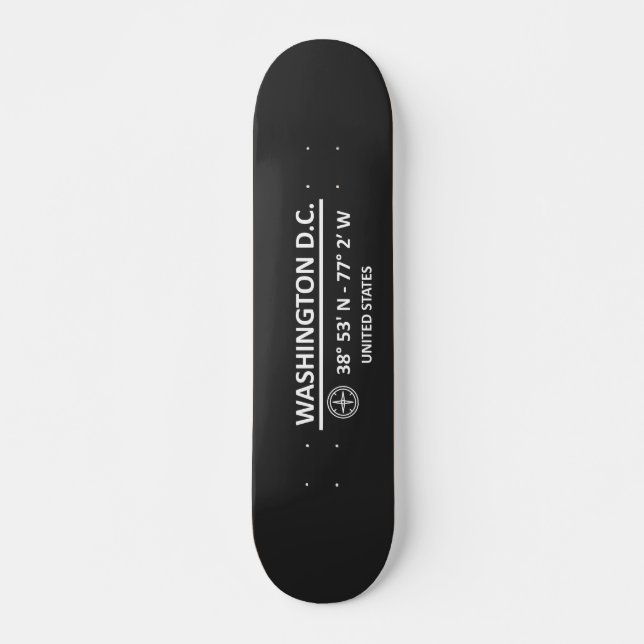 Skateboard Coordonnées Washington D.C. (Devant)