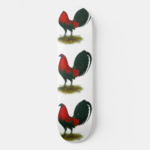 Skateboard Coq de combat américain :  Brun Rouge
