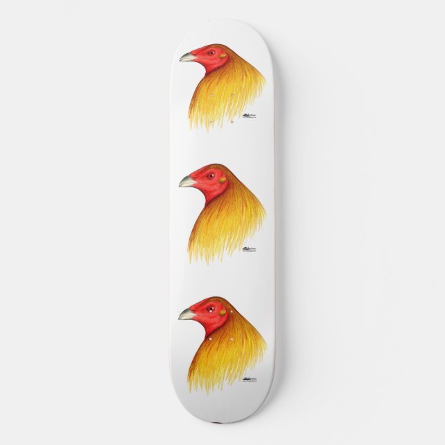 Skateboard Coq de combat épointé (Recto)